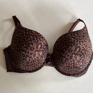 Victoria's Secret Leopard Print Bra - Brown/Black Size 36DD